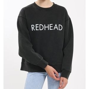 Brunette The Label Step Sister Crew Acid Washed Vintage Inspired Sweatshirt